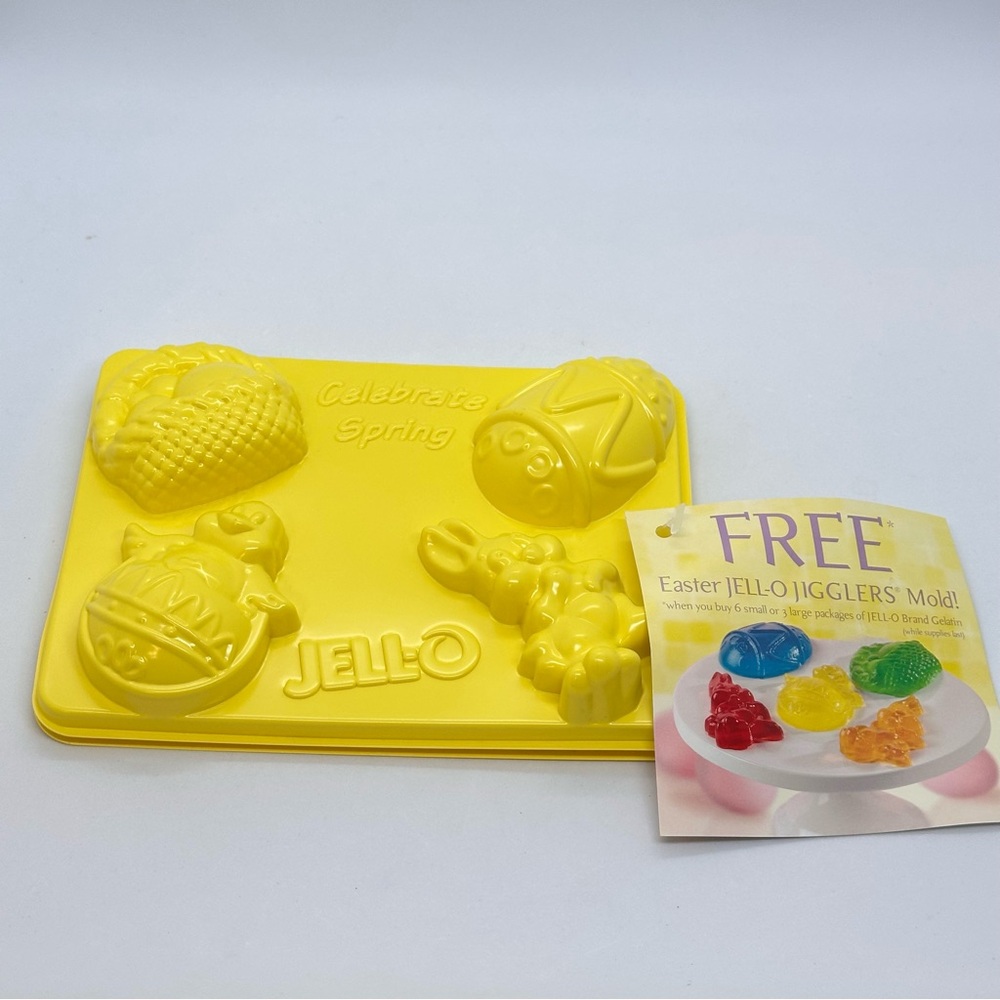 Set of 2 JELL-O Easter Jiggler Molds Yellow Celebrate Spring NOS 2008 Makes 8 - Picture 2 of 8